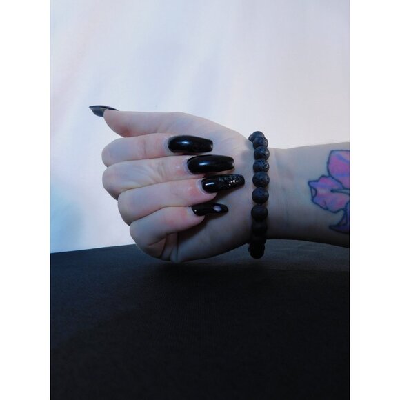 Lava Rock Bead Bracelet Stretch Unisex Calming Energy Natural Stone Jewelry - Picture 10 of 12